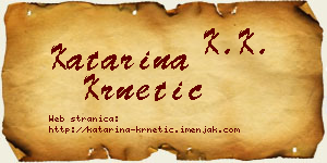Katarina Krnetić vizit kartica